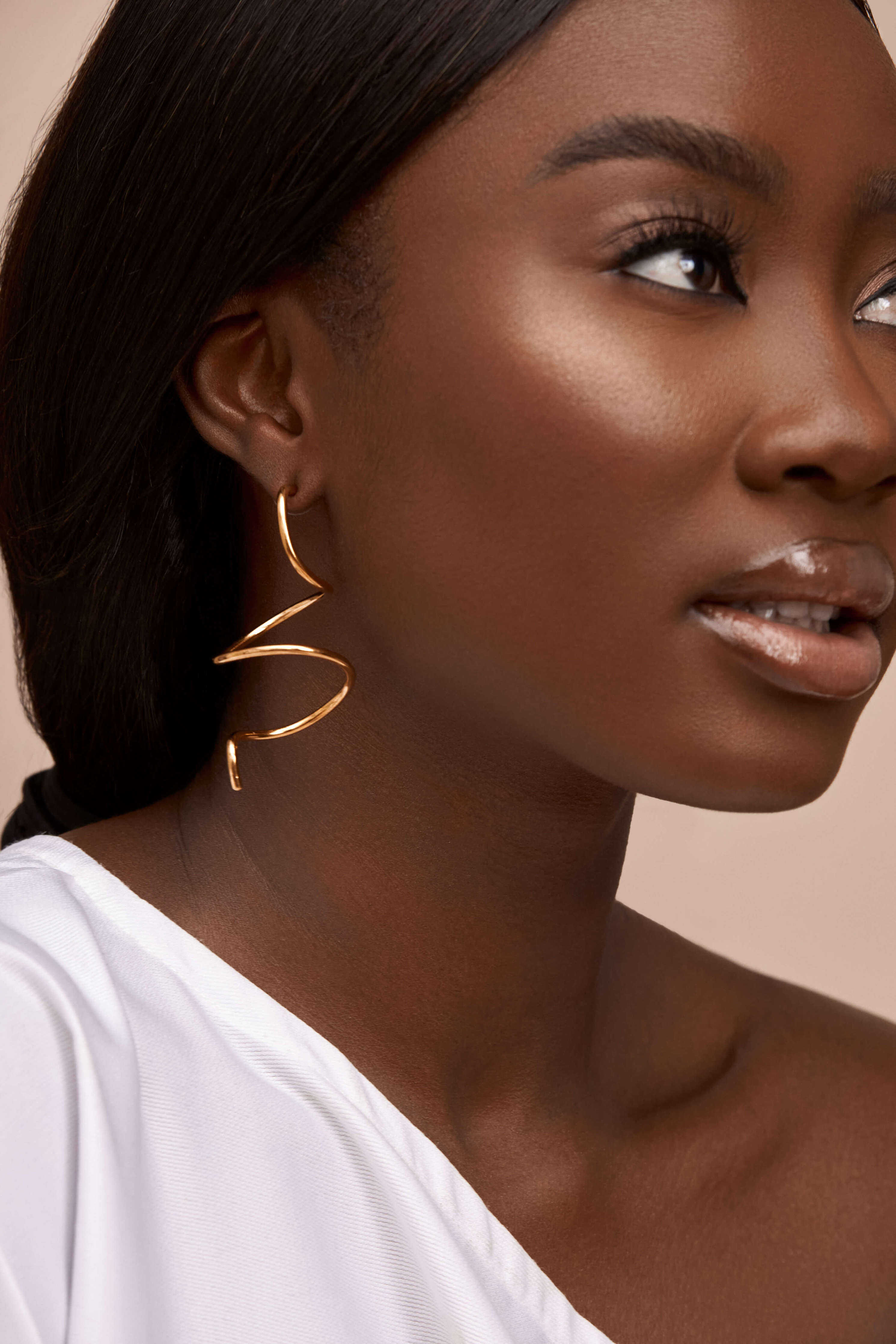 Long gold statement on sale earrings