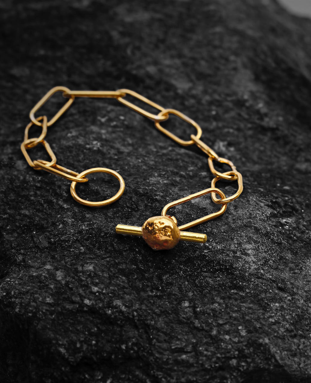 gold paper clip chain bracelet